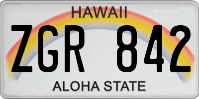HI license plate ZGR842