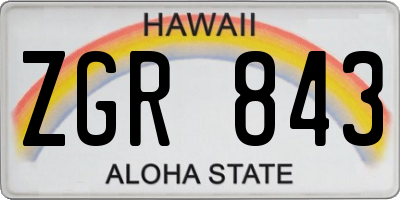 HI license plate ZGR843