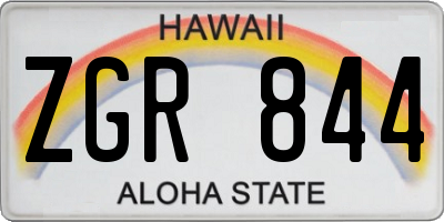 HI license plate ZGR844
