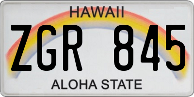 HI license plate ZGR845