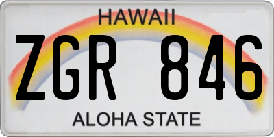 HI license plate ZGR846
