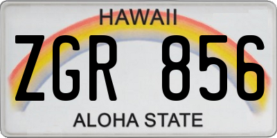 HI license plate ZGR856