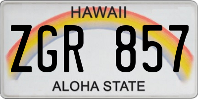 HI license plate ZGR857