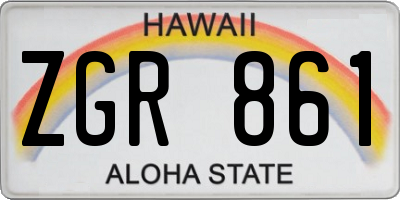 HI license plate ZGR861