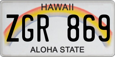 HI license plate ZGR869