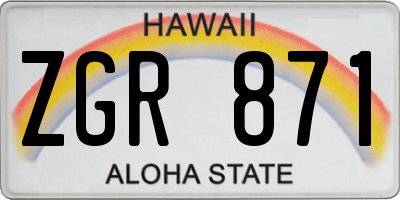HI license plate ZGR871