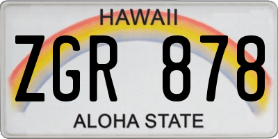 HI license plate ZGR878