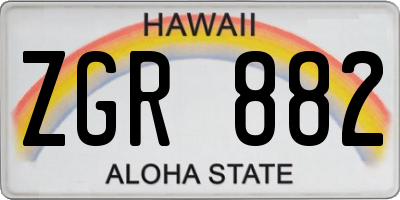 HI license plate ZGR882