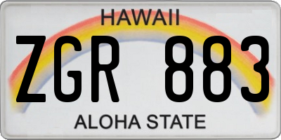 HI license plate ZGR883