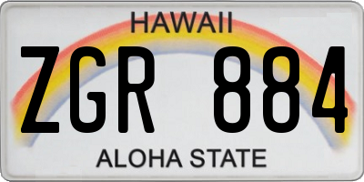 HI license plate ZGR884
