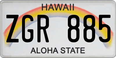 HI license plate ZGR885