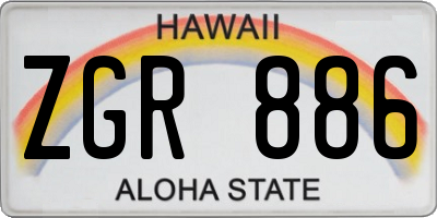 HI license plate ZGR886