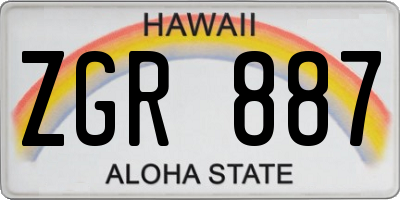 HI license plate ZGR887