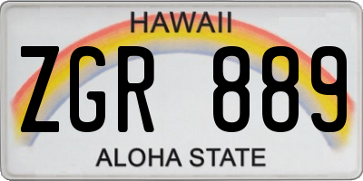 HI license plate ZGR889