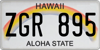 HI license plate ZGR895