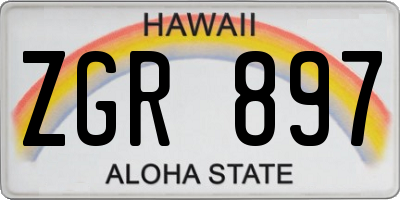 HI license plate ZGR897