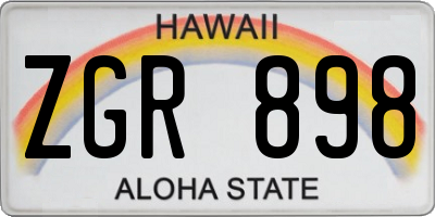 HI license plate ZGR898