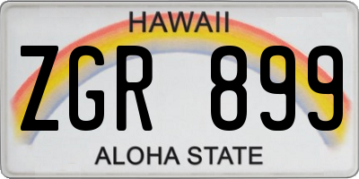 HI license plate ZGR899