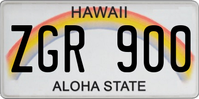HI license plate ZGR900