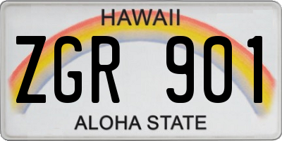 HI license plate ZGR901