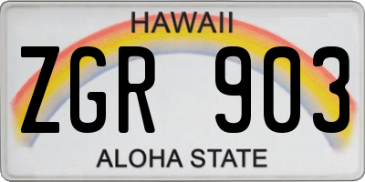 HI license plate ZGR903