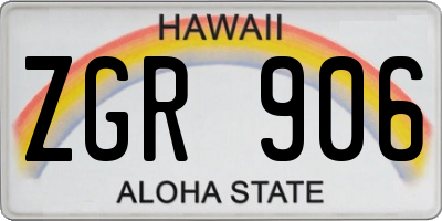 HI license plate ZGR906