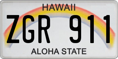 HI license plate ZGR911