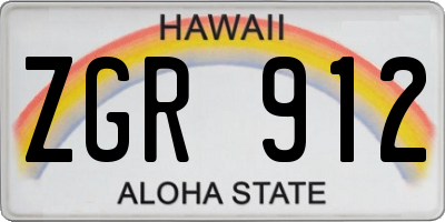 HI license plate ZGR912