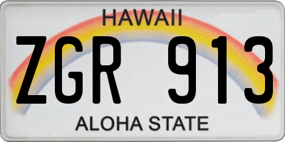 HI license plate ZGR913