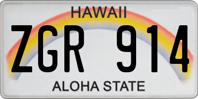 HI license plate ZGR914