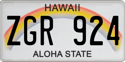 HI license plate ZGR924