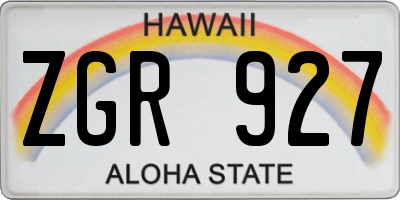HI license plate ZGR927