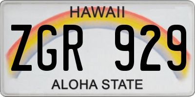 HI license plate ZGR929