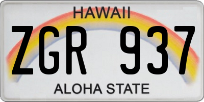 HI license plate ZGR937