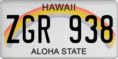 HI license plate ZGR938