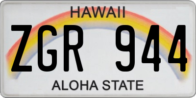 HI license plate ZGR944