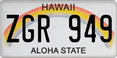 HI license plate ZGR949