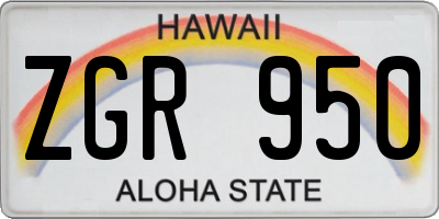 HI license plate ZGR950