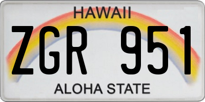 HI license plate ZGR951