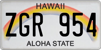 HI license plate ZGR954