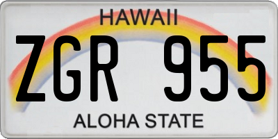 HI license plate ZGR955