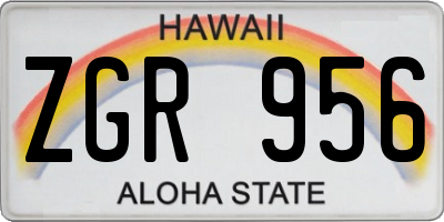 HI license plate ZGR956