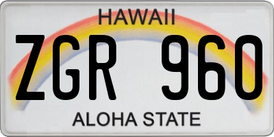 HI license plate ZGR960