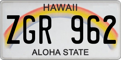 HI license plate ZGR962