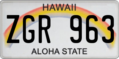 HI license plate ZGR963