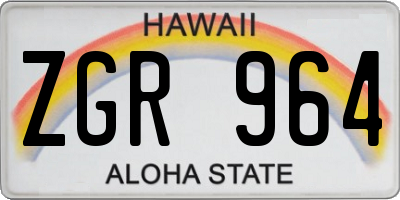 HI license plate ZGR964