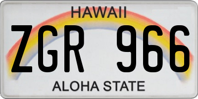 HI license plate ZGR966