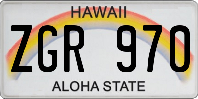 HI license plate ZGR970