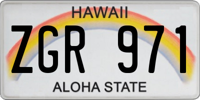 HI license plate ZGR971