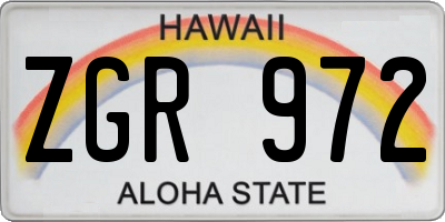HI license plate ZGR972